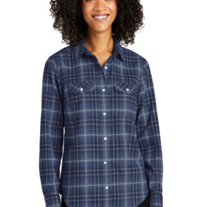Women's Long Sleeve Ombre Plaid Shirt Thumbnail