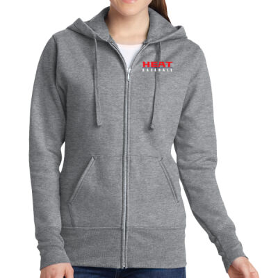 Heat American Flag - Ladies Core Fleece Full Zip Hooded Sweatshirt Thumbnail